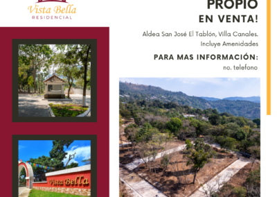 Terreno en Venta Aldea San José El Tablón, Villa Canales.
